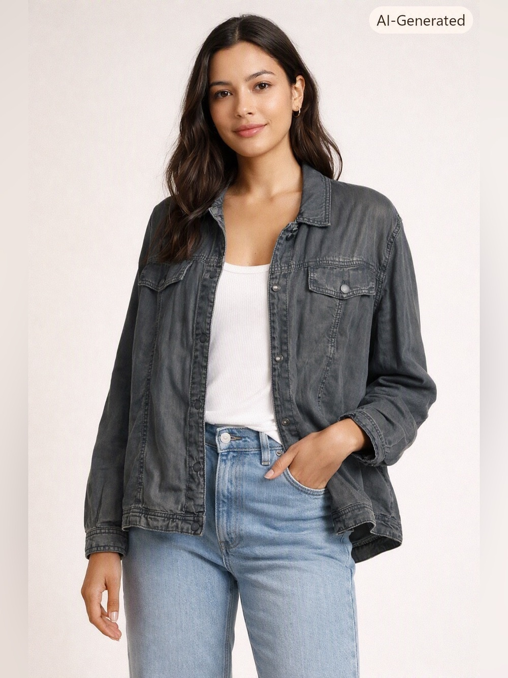 Free People Light Jacket/Blouse 100% Lyocell Size M
